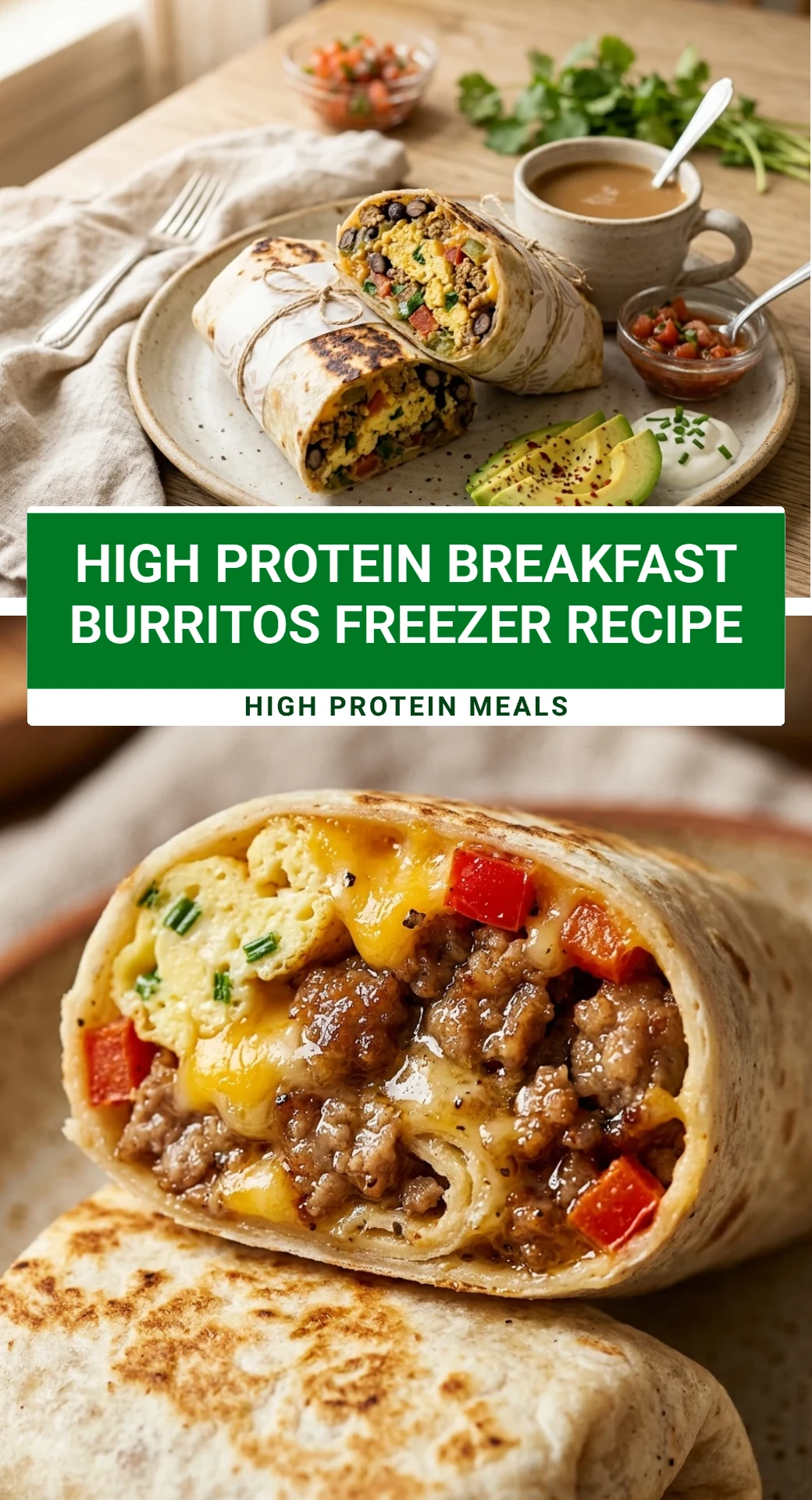 High Protein Breakfast Burritos Freezer Recipe