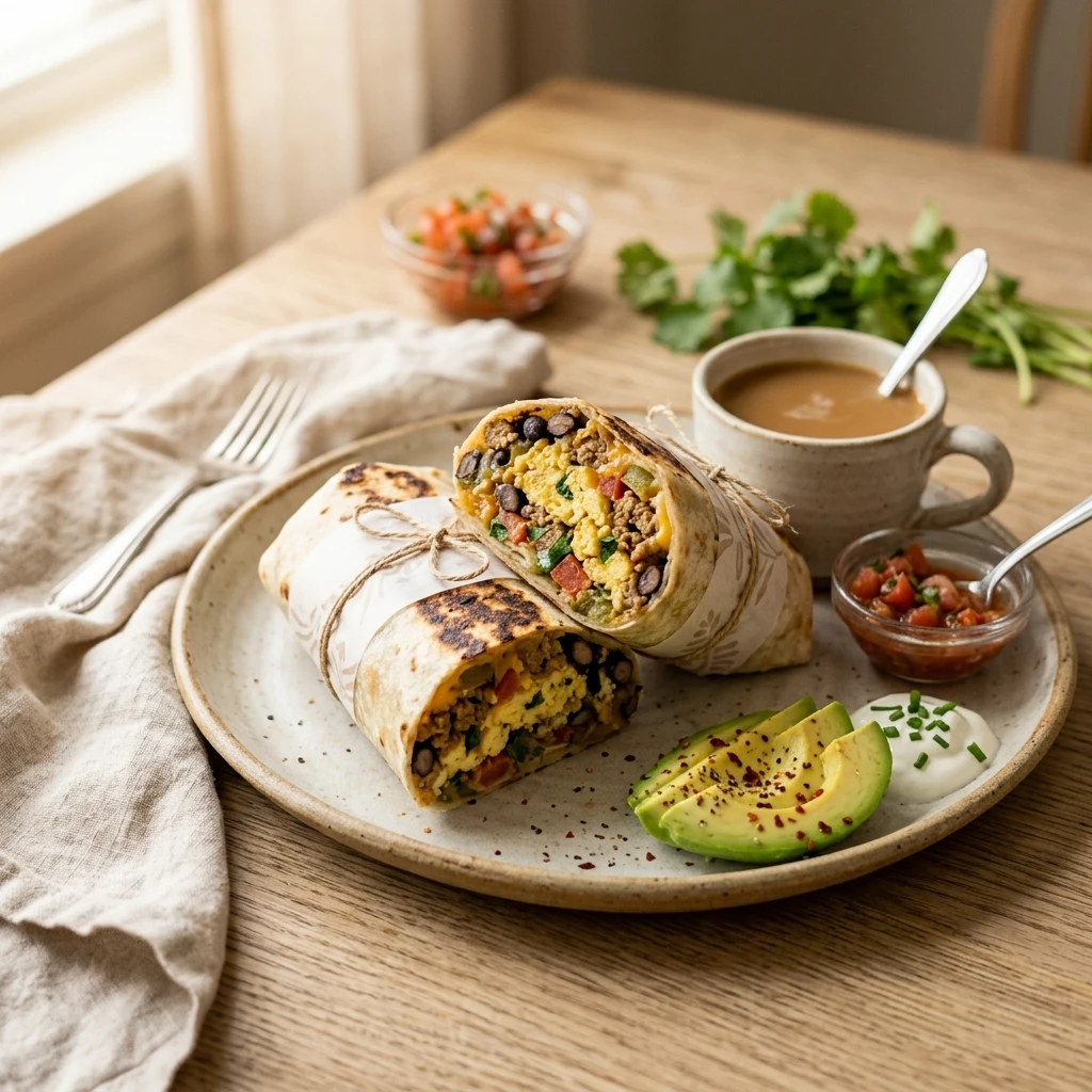 High Protein Breakfast Burritos Freezer Recipe