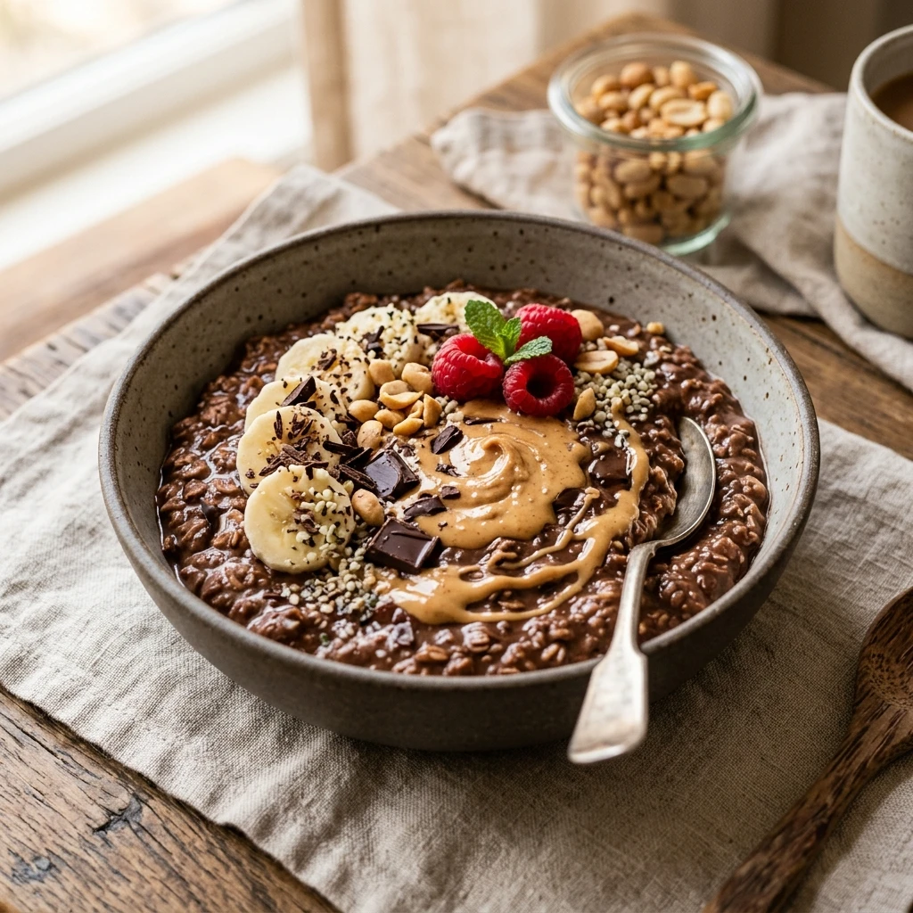 High Protein Chocolate Peanut Butter Oats Recipe