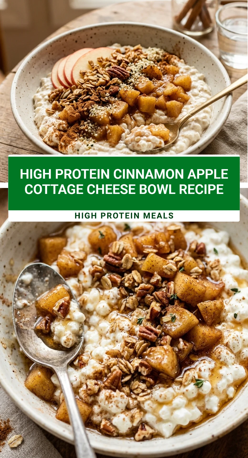 High Protein Cinnamon Apple Cottage Cheese Bowl Recipe