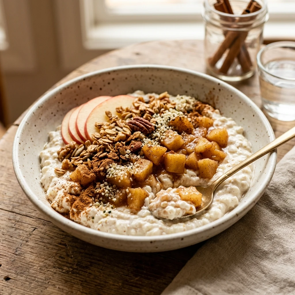 High Protein Cinnamon Apple Cottage Cheese Bowl Recipe