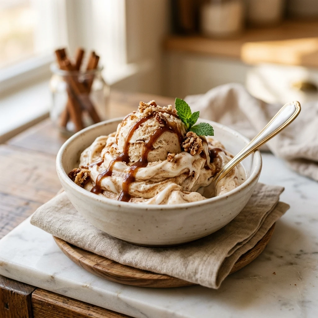 High Protein Cinnamon Roll Protein Ice Cream Recipe