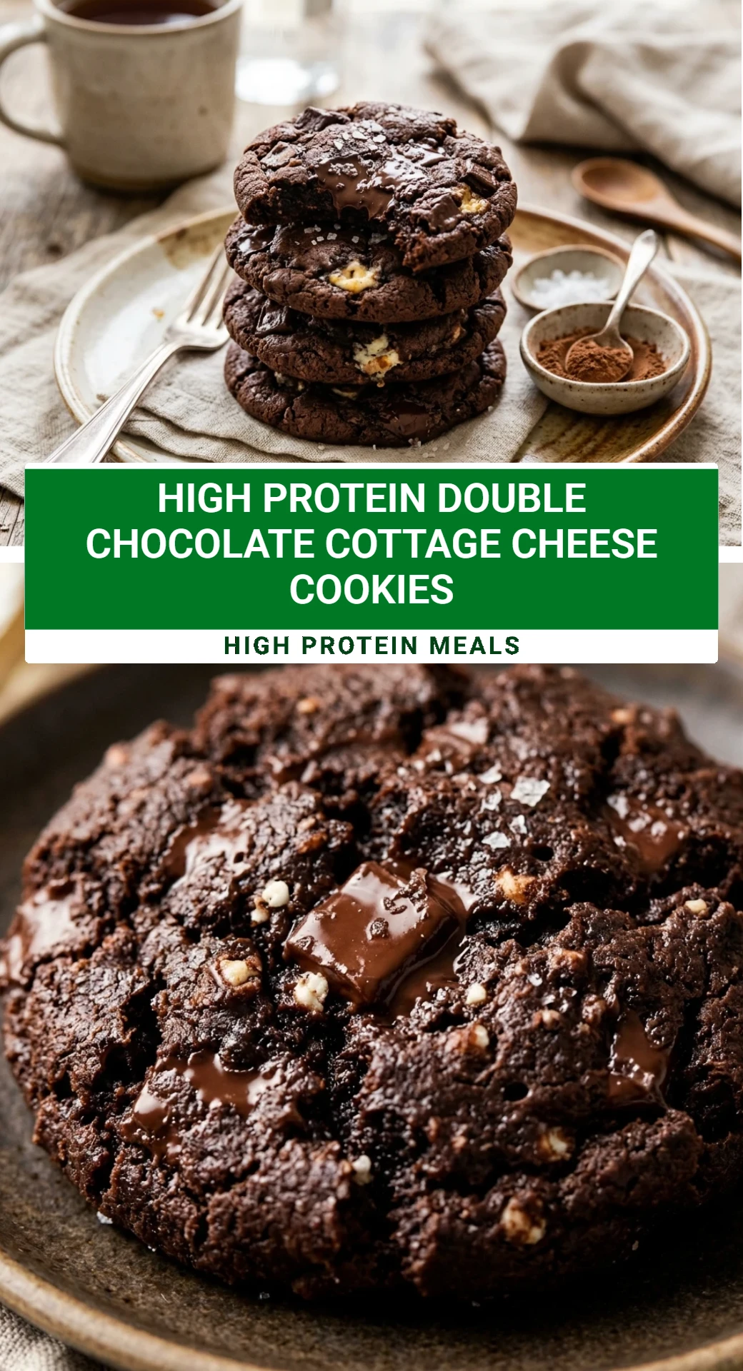 High Protein Double Chocolate Cottage Cheese Cookies