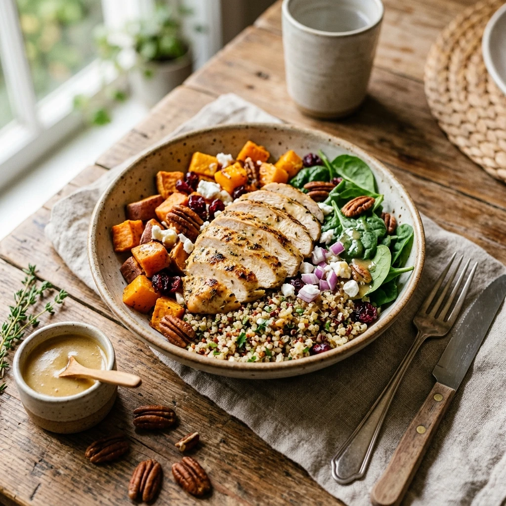 High Protein Harvest Chicken Quinoa Bowls Recipe