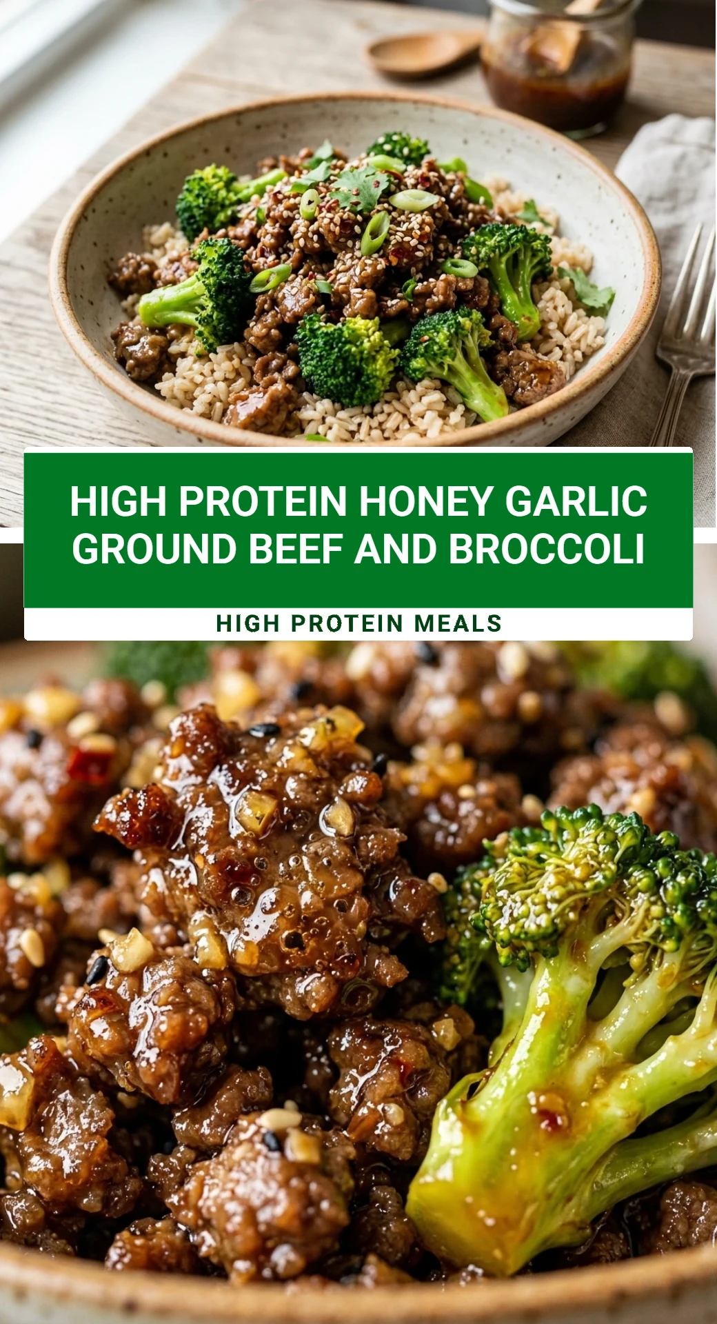 High Protein Honey Garlic Ground Beef And Broccoli