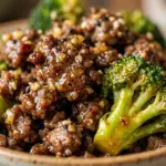 High Protein Honey Garlic Ground Beef And Broccoli