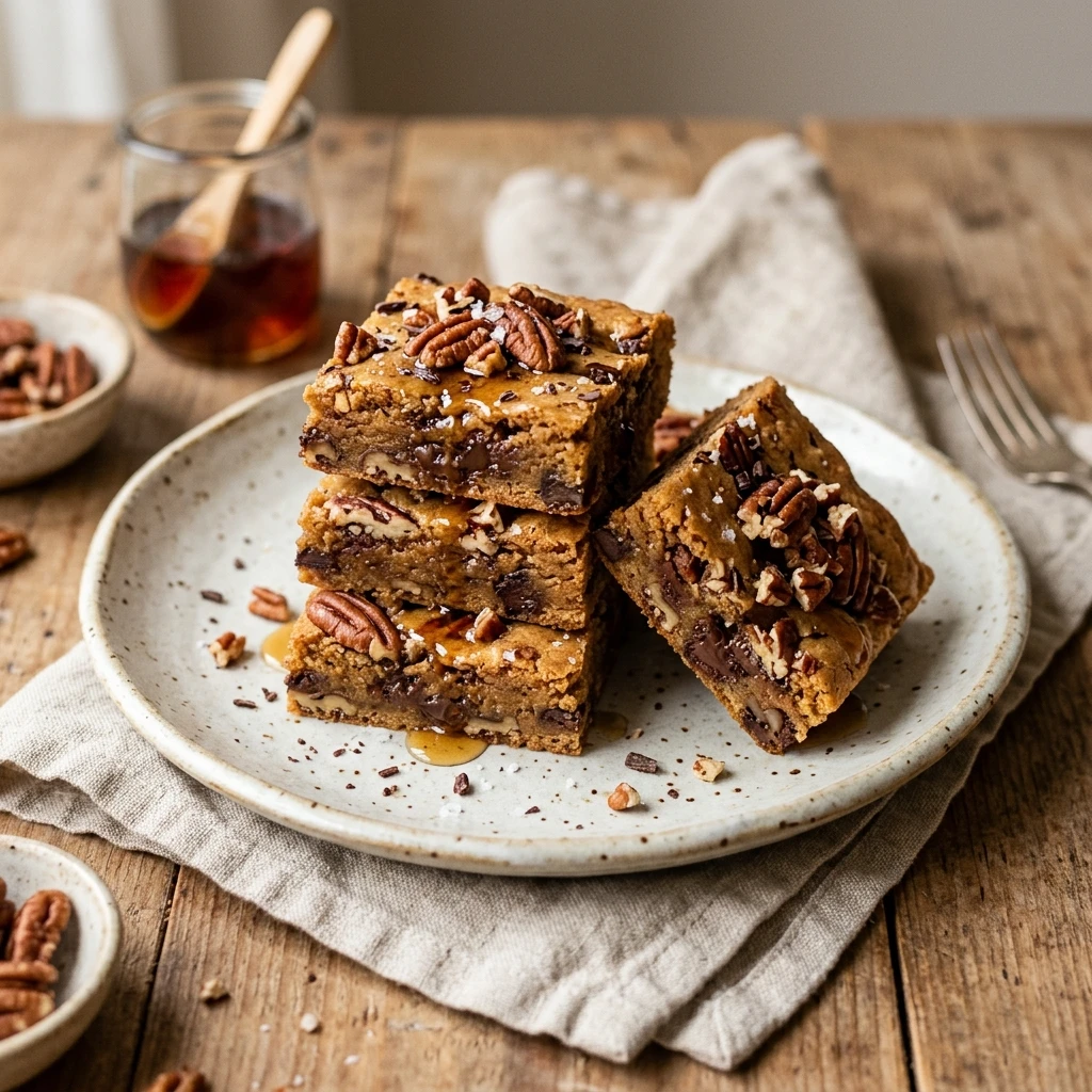 High Protein Maple Pecan Blondies Recipe