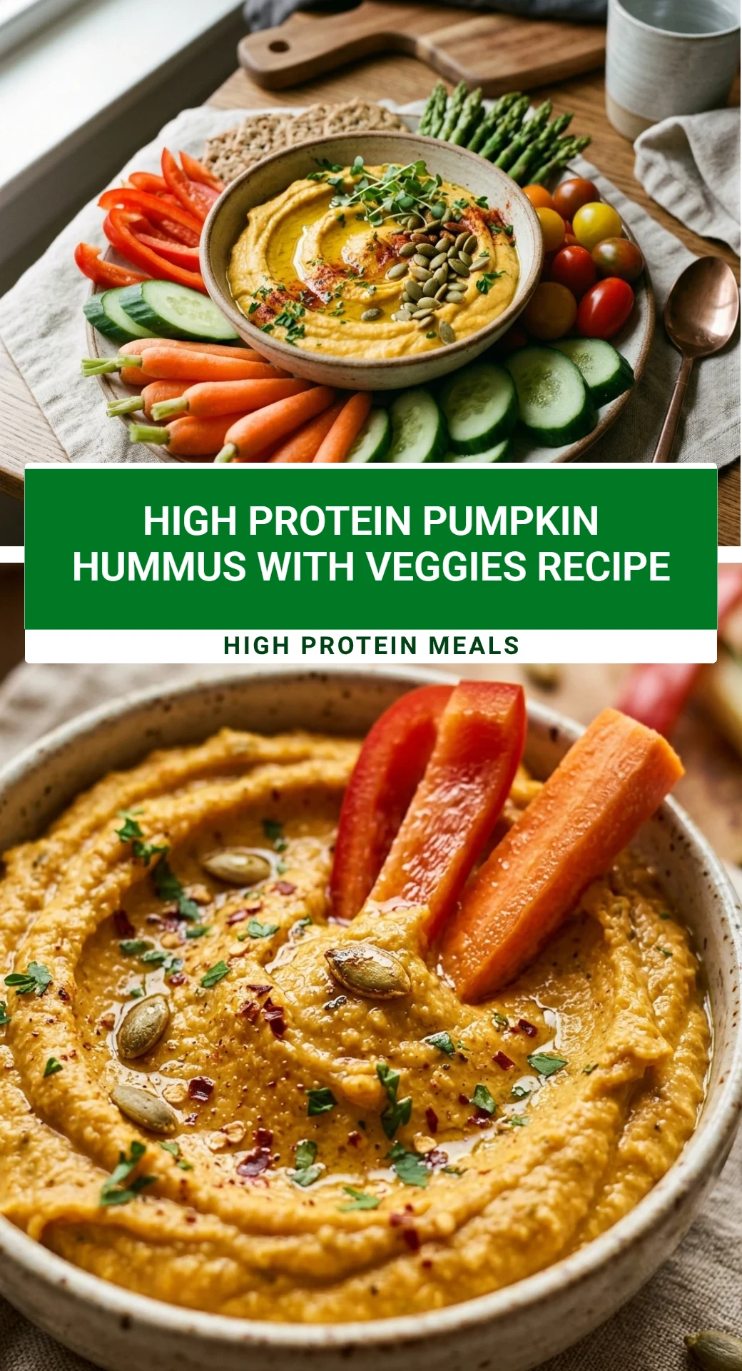 High Protein Pumpkin Hummus With Veggies Recipe