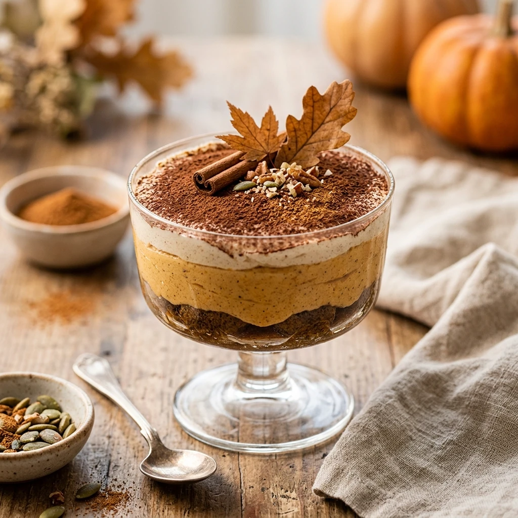 High Protein Pumpkin Spice Tiramisu Cups Recipe
