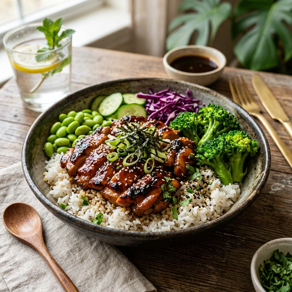 High Protein Teriyaki Chicken And Rice Bowls Recipe