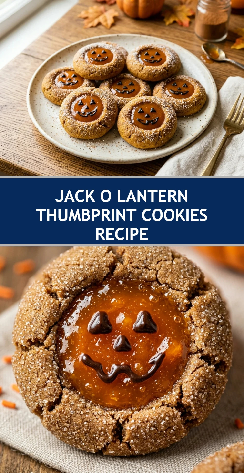 Jack O Lantern Thumbprint Cookies Recipe