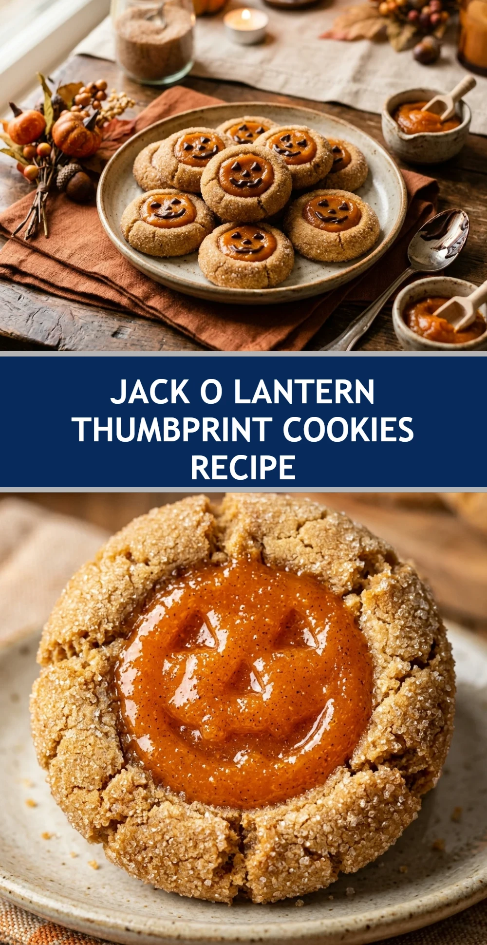 Jack O Lantern Thumbprint Cookies Recipe