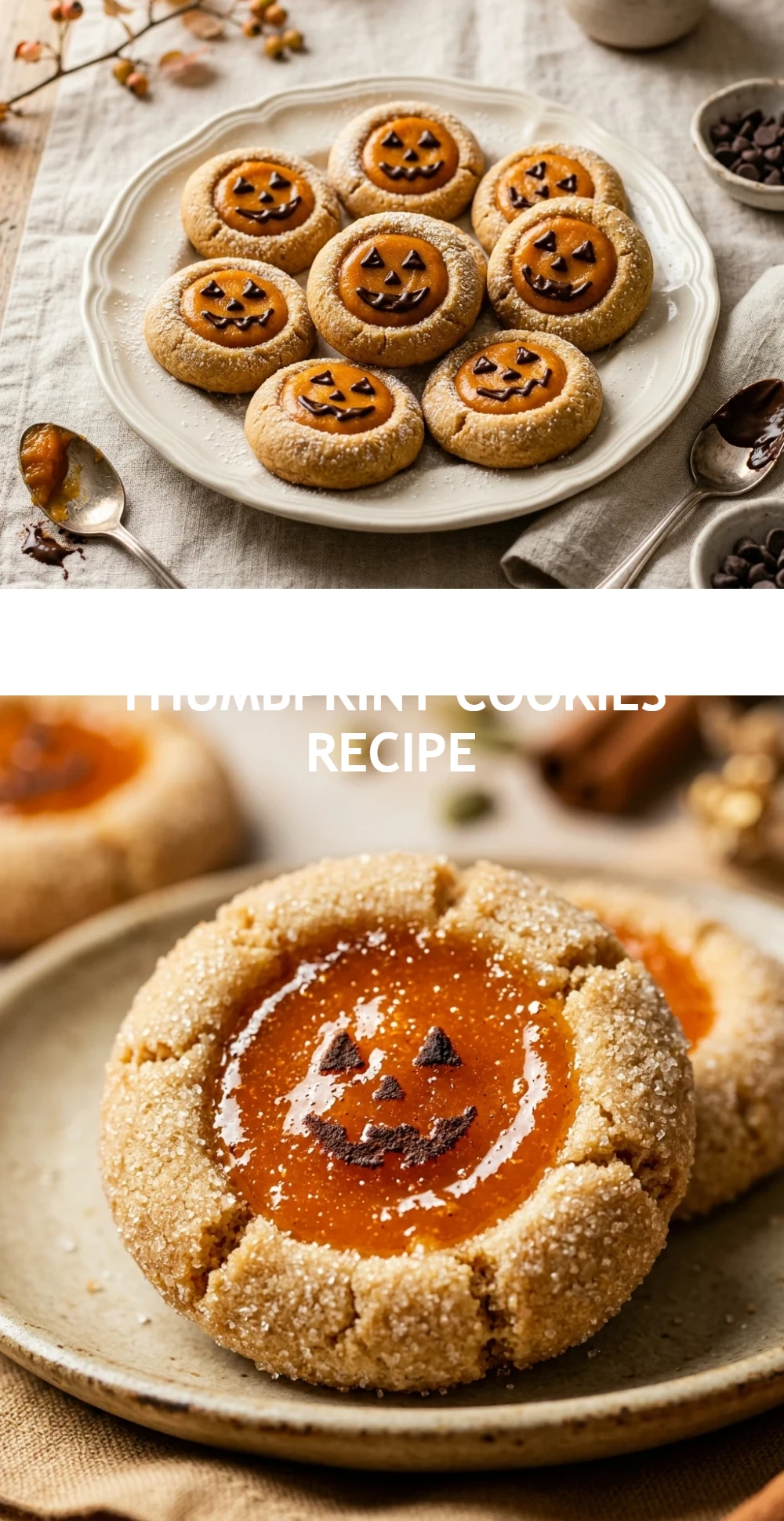 Jack O Lantern Thumbprint Cookies Recipe