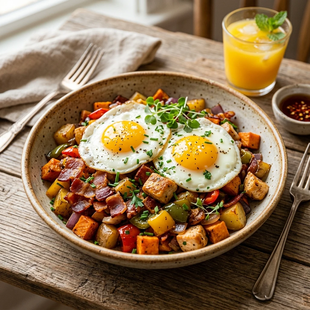 Maple Bacon Chicken Breakfast Hash Recipe