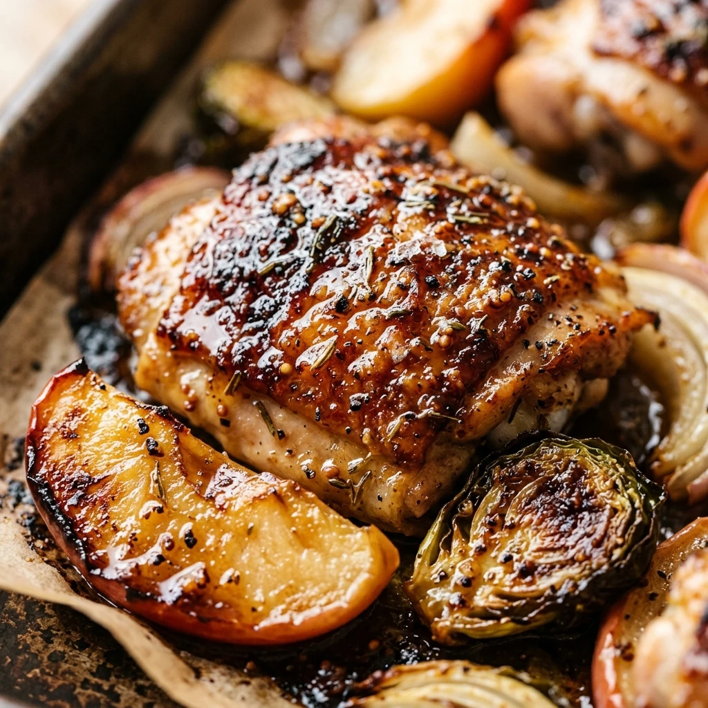 Maple Dijon Sheet Pan Chicken And Apples