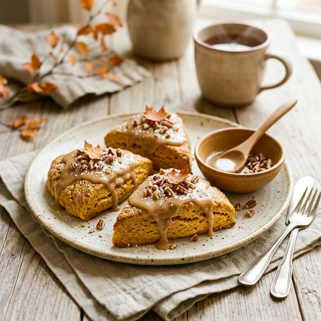 Maple Glazed Pumpkin Scones Recipe