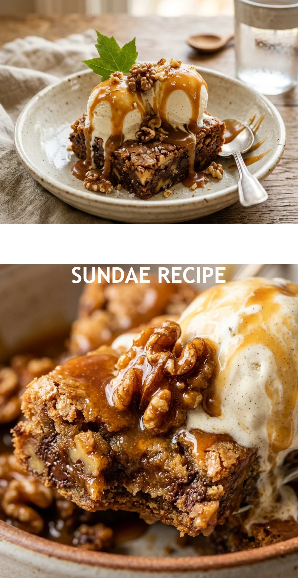 Maple Walnut Blondie Sundae Recipe