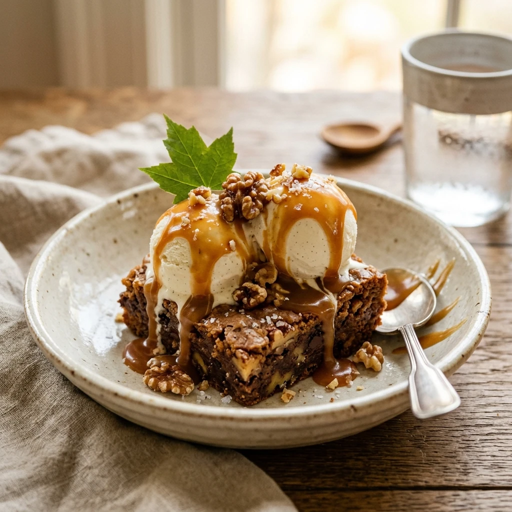 Maple Walnut Blondie Sundae Recipe