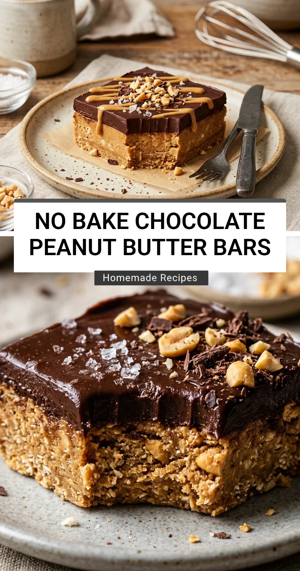 No Bake Chocolate Peanut Butter Bars