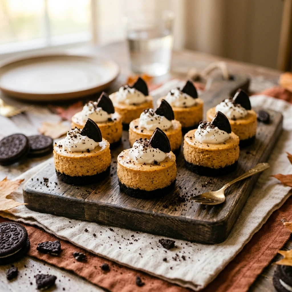 No Bake Oreo Pumpkin Cheesecake Bites