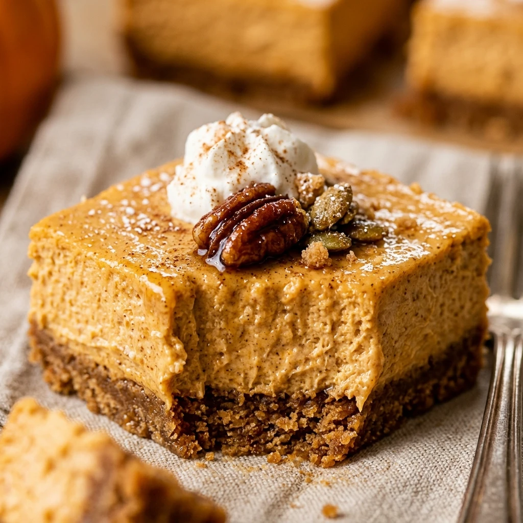 No Bake Pumpkin Cheesecake Bars Recipe