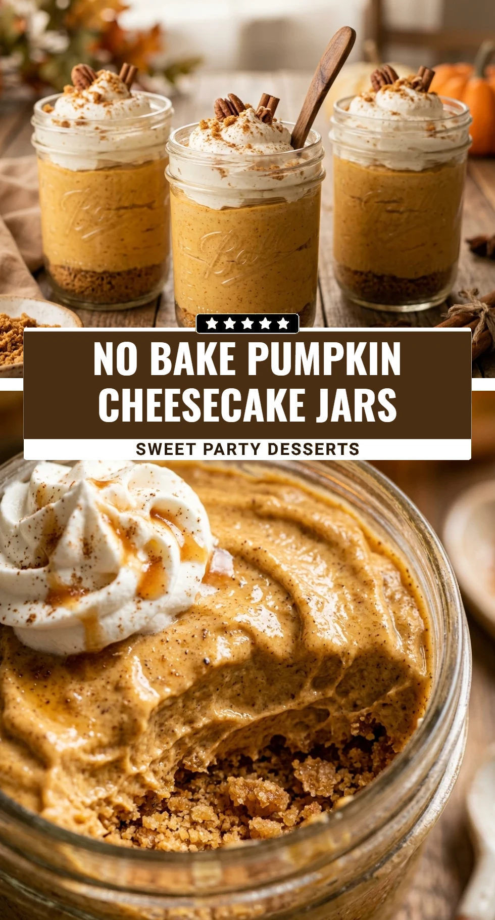 No Bake Pumpkin Cheesecake Jars