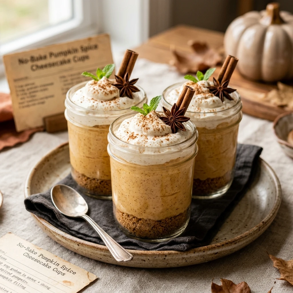 No Bake Pumpkin Spice Cheesecake Cups Recipe