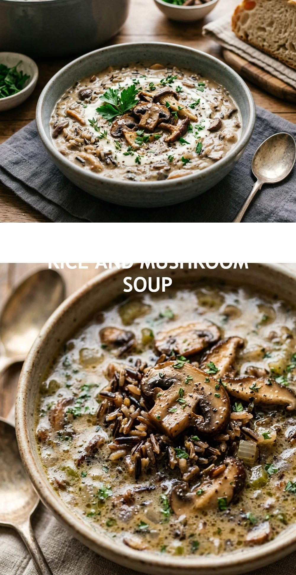 One Pot Creamy Wild Rice And Mushroom Soup