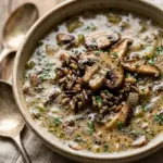 One Pot Creamy Wild Rice And Mushroom Soup