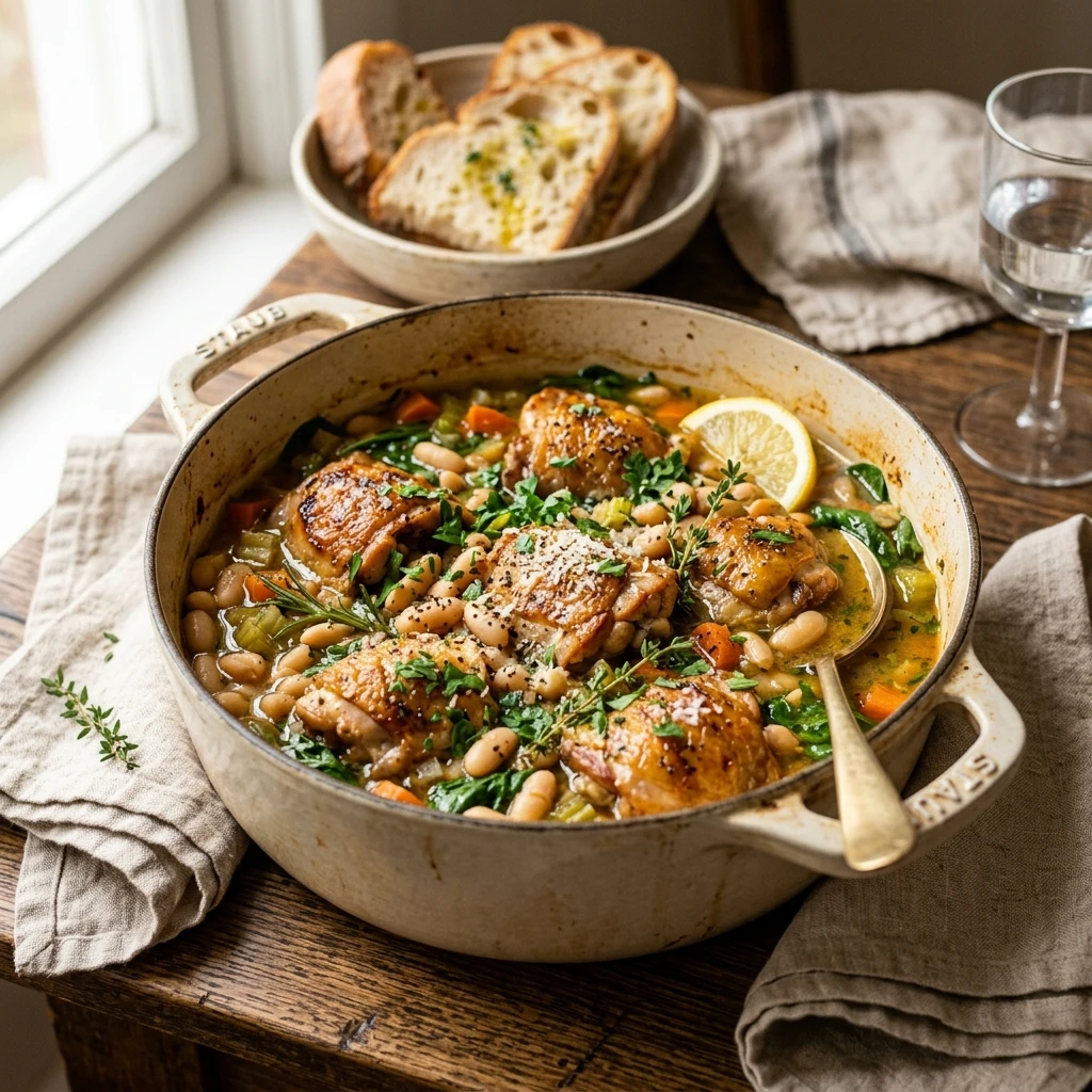 One Pot High Protein Chicken And White Beans Recipe