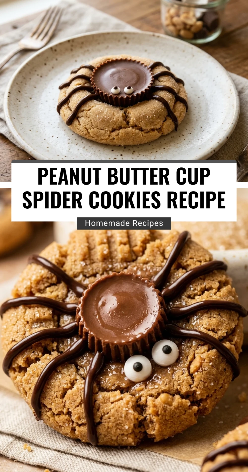 Peanut Butter Cup Spider Cookies Recipe