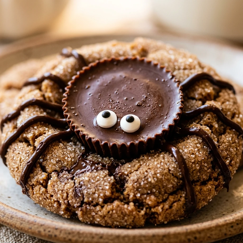 Peanut Butter Cup Spider Cookies Recipe