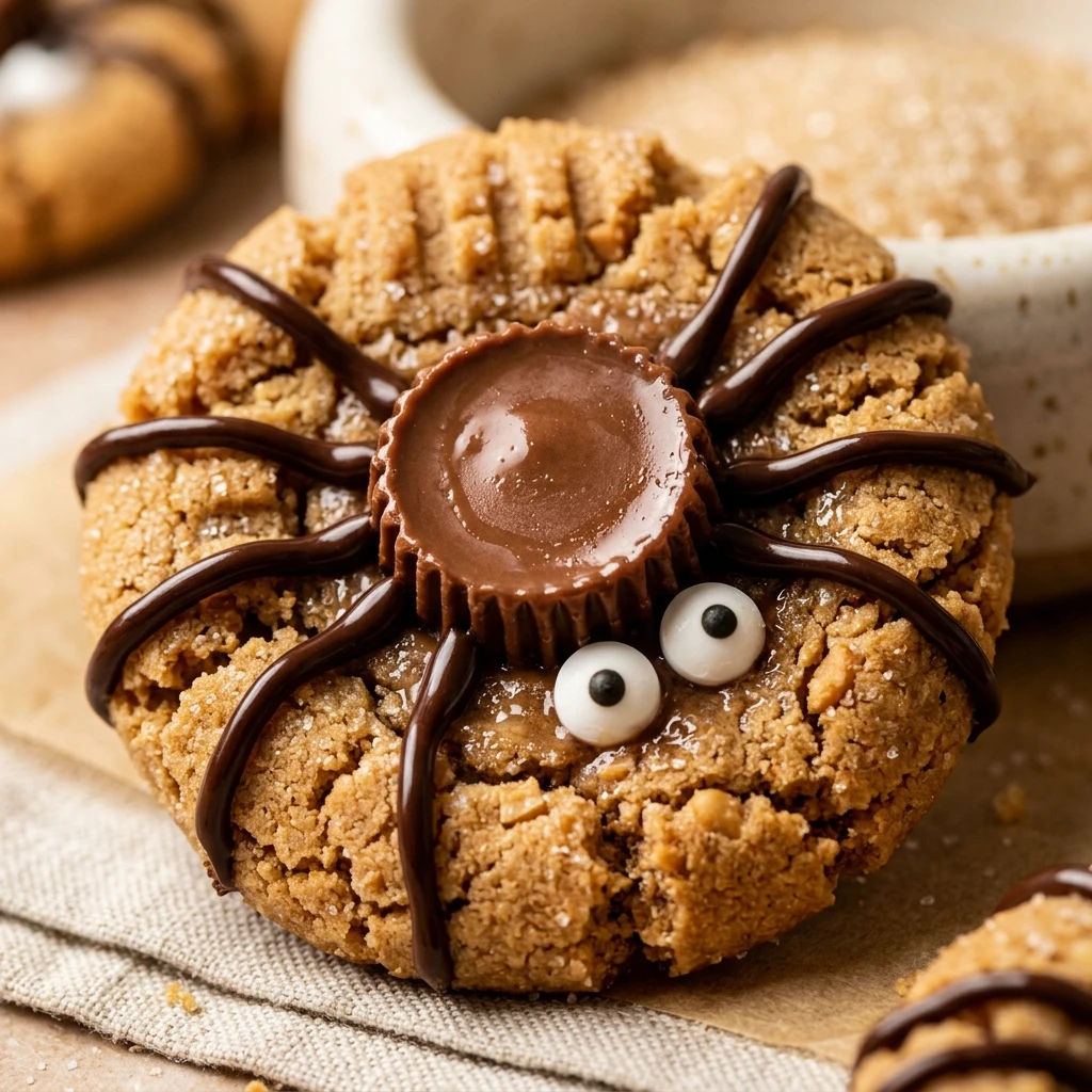 Peanut Butter Cup Spider Cookies Recipe