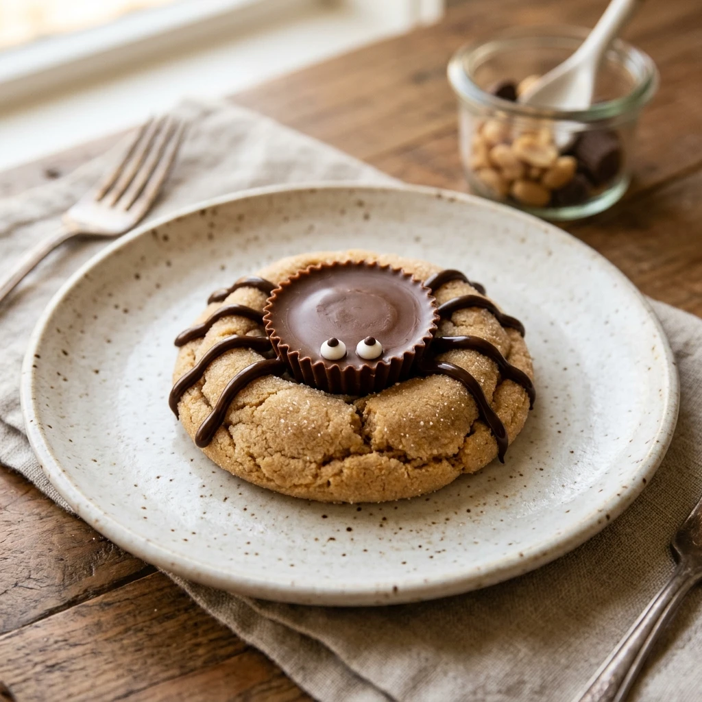 Peanut Butter Cup Spider Cookies Recipe