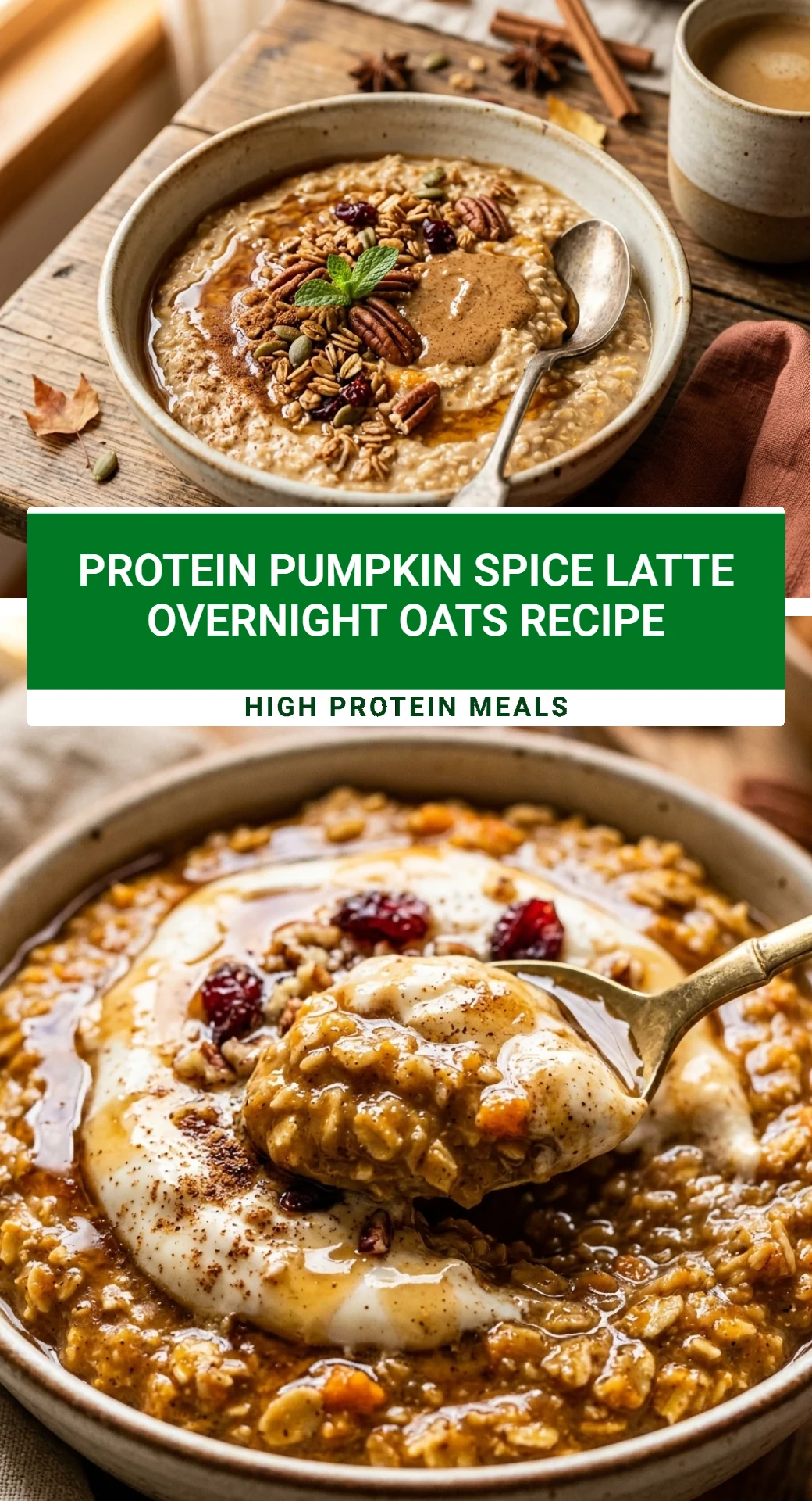 Protein Pumpkin Spice Latte Overnight Oats Recipe