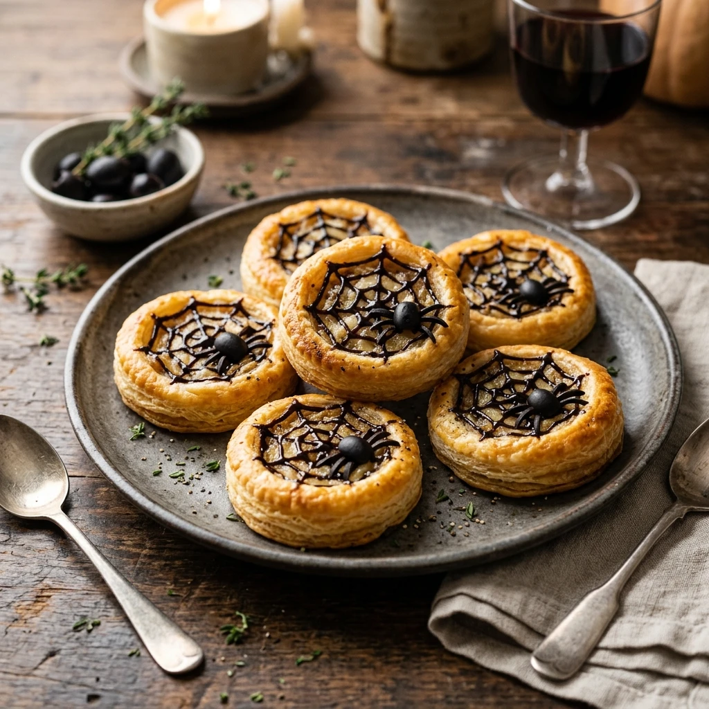 Puff Pastry Spider Web Bites Recipe