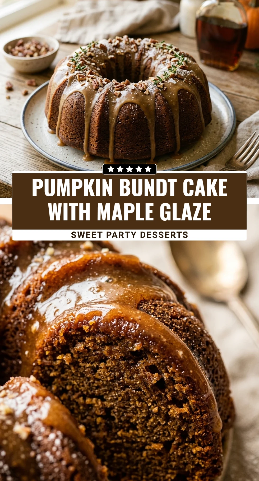 Pumpkin Bundt Cake With Maple Glaze