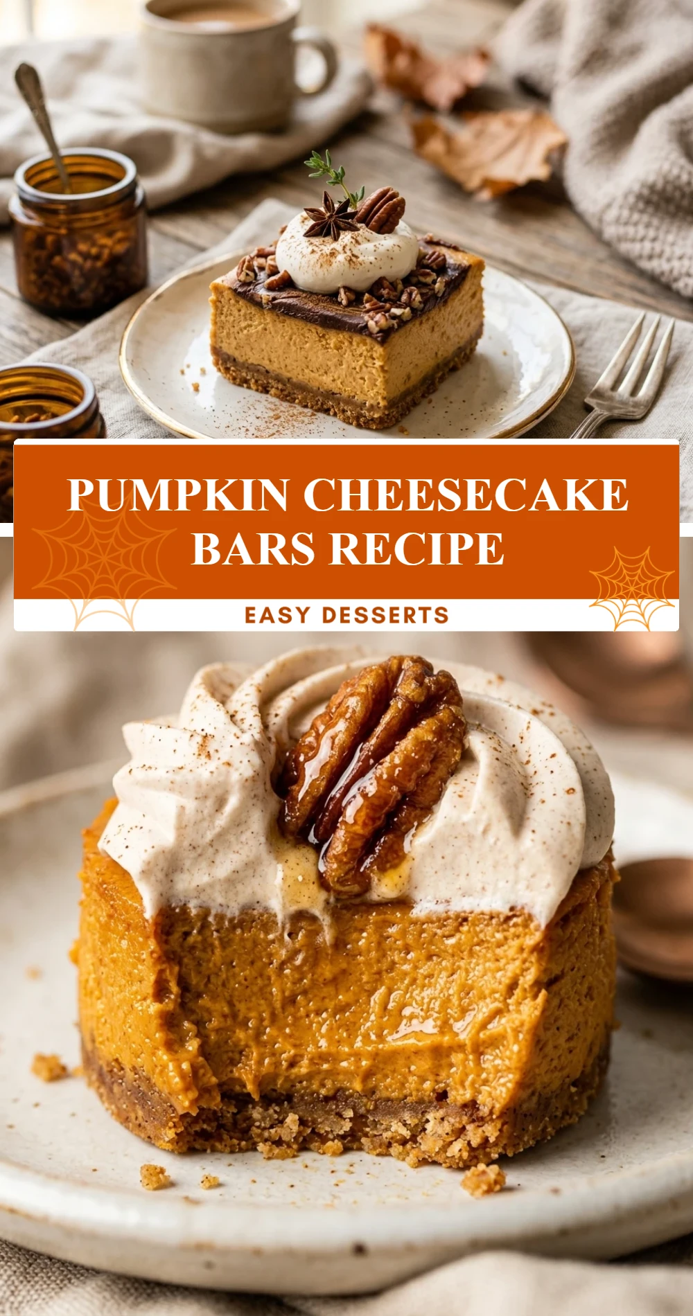Pumpkin Cheesecake Bars Recipe