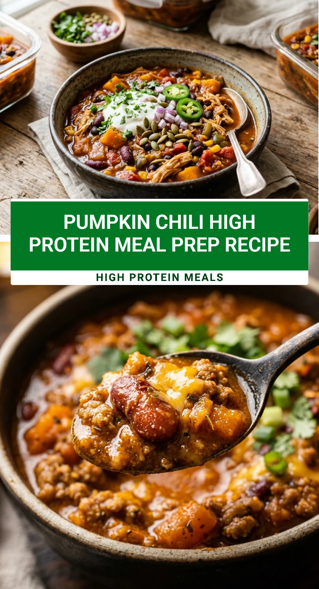 Pumpkin Chili High Protein Meal Prep Recipe