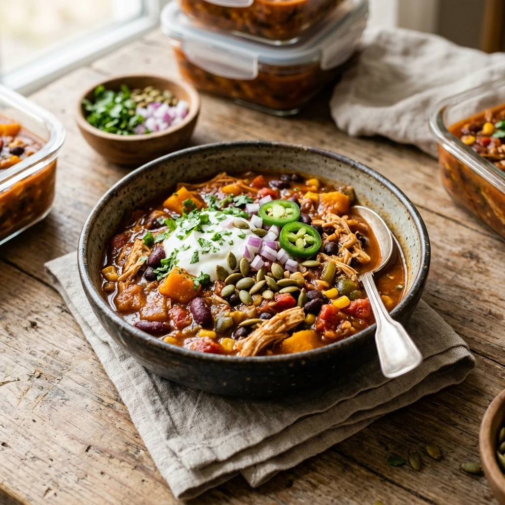 Pumpkin Chili High Protein Meal Prep Recipe