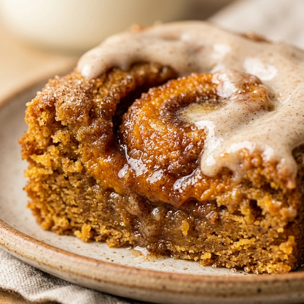 Pumpkin Cinnamon Roll Blondies