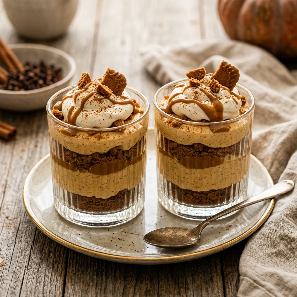 Pumpkin Cookie Butter Cheesecake Parfaits