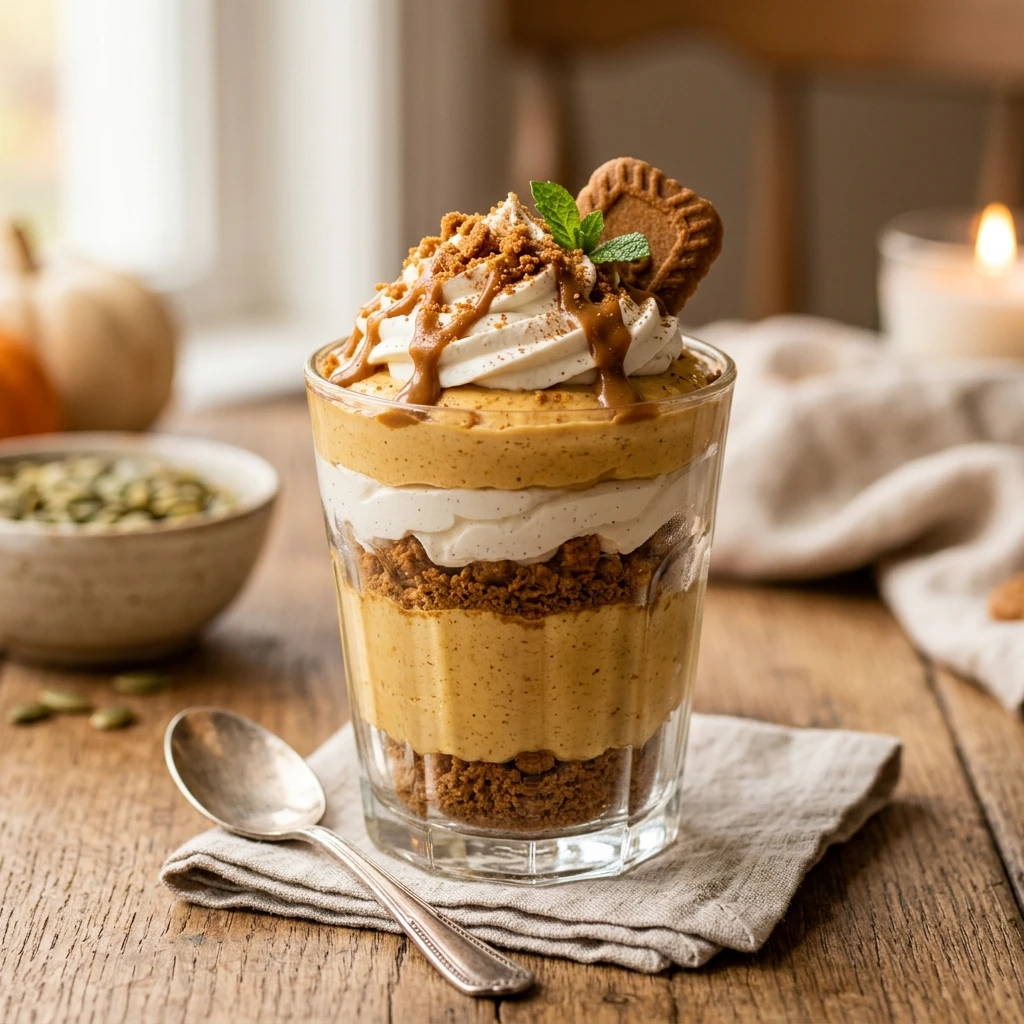 Pumpkin Cookie Butter Cheesecake Parfaits