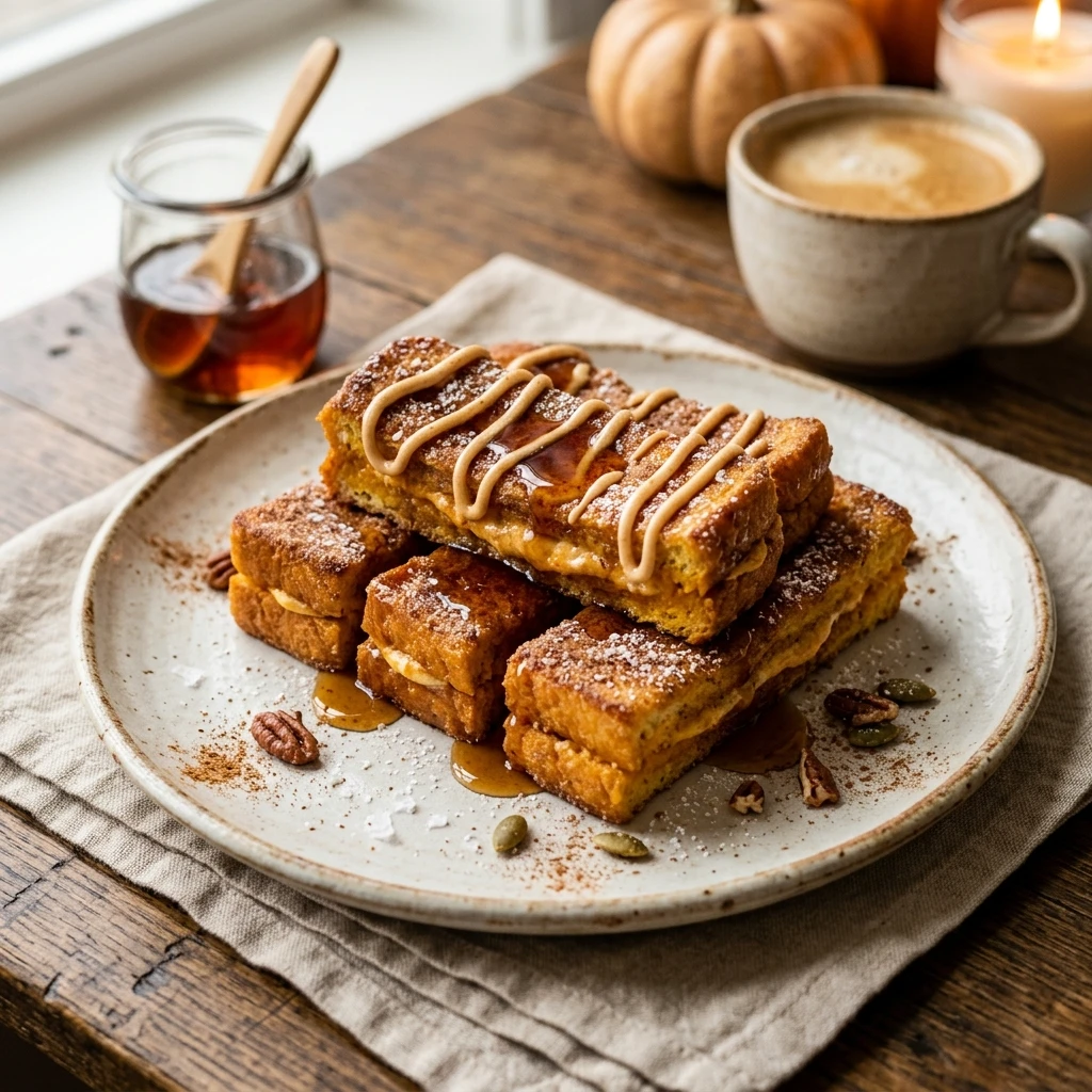Pumpkin Cream Cheese French Toast Sticks