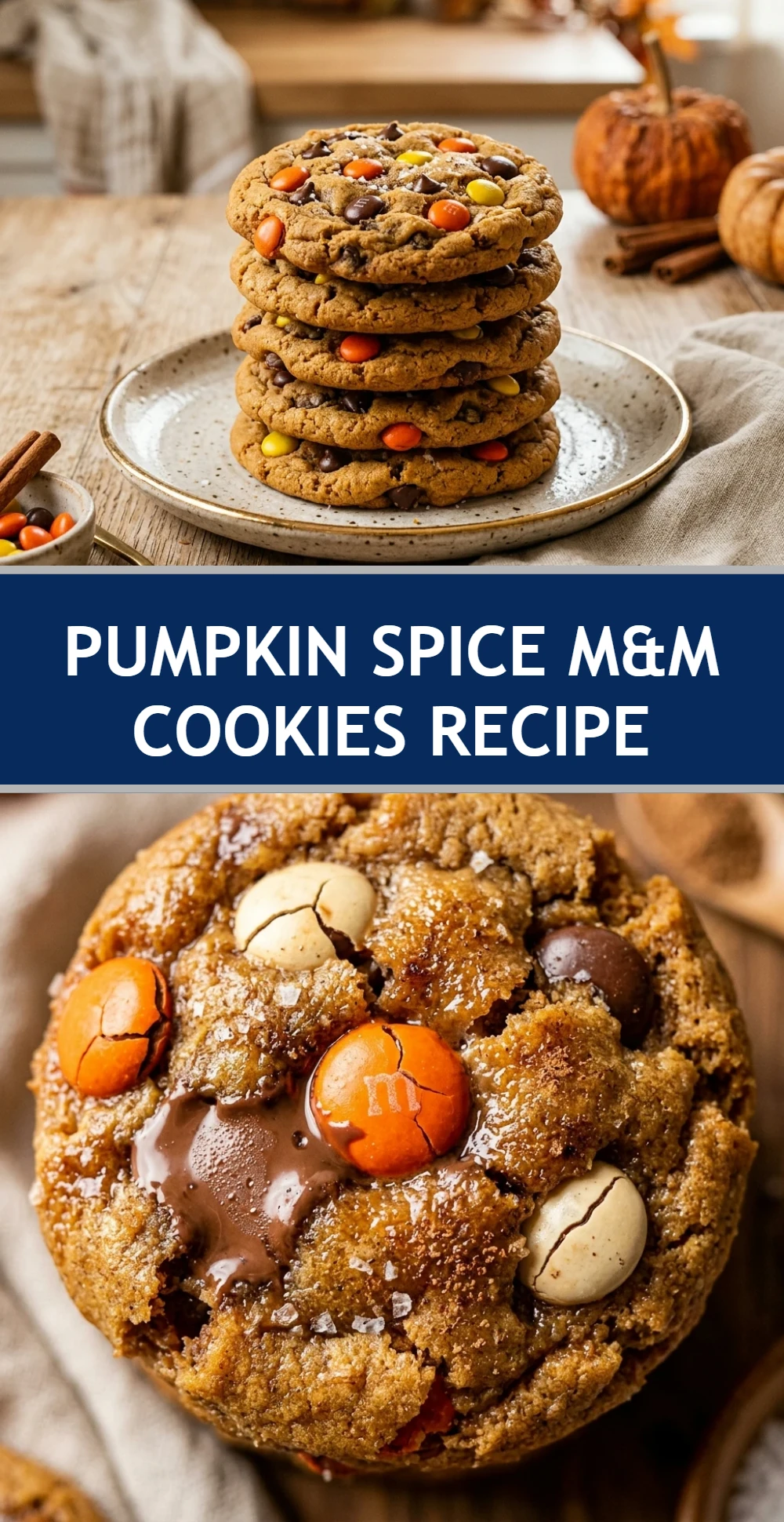 Pumpkin Spice M&M Cookies Recipe