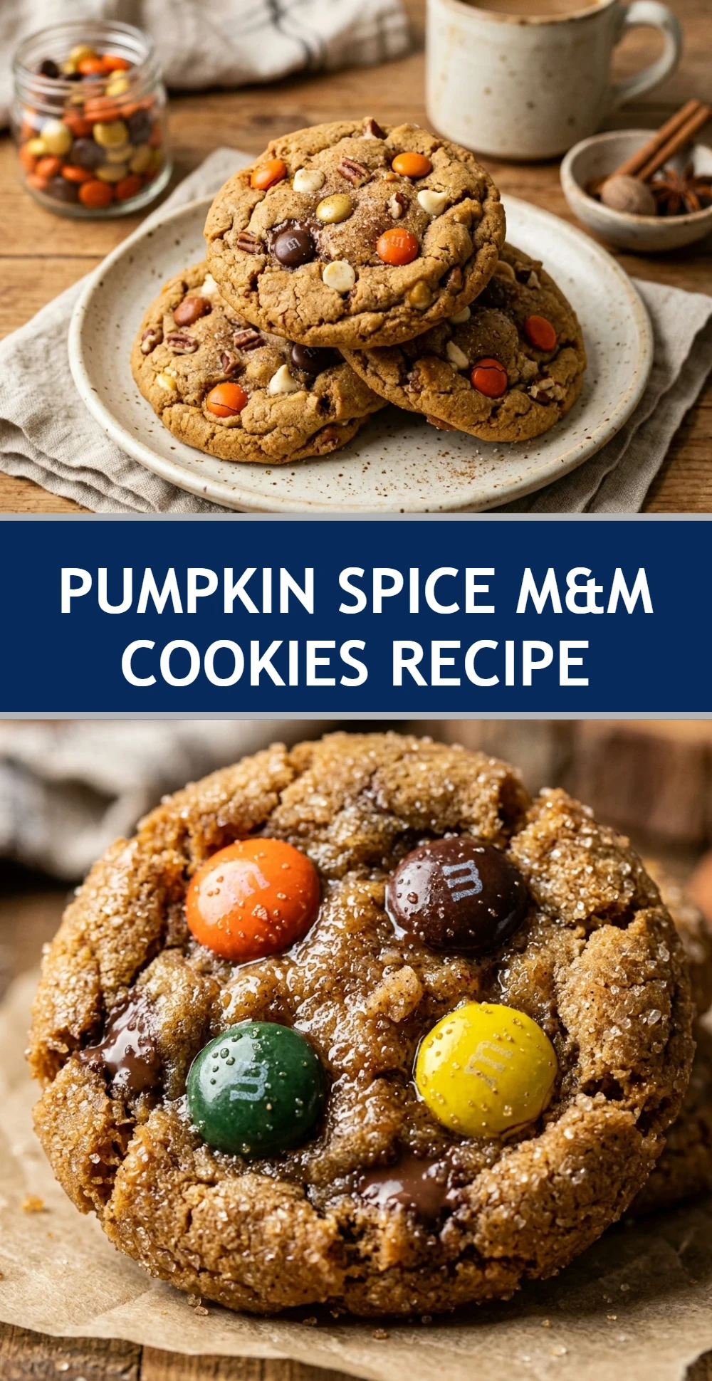 Pumpkin Spice M&M Cookies Recipe