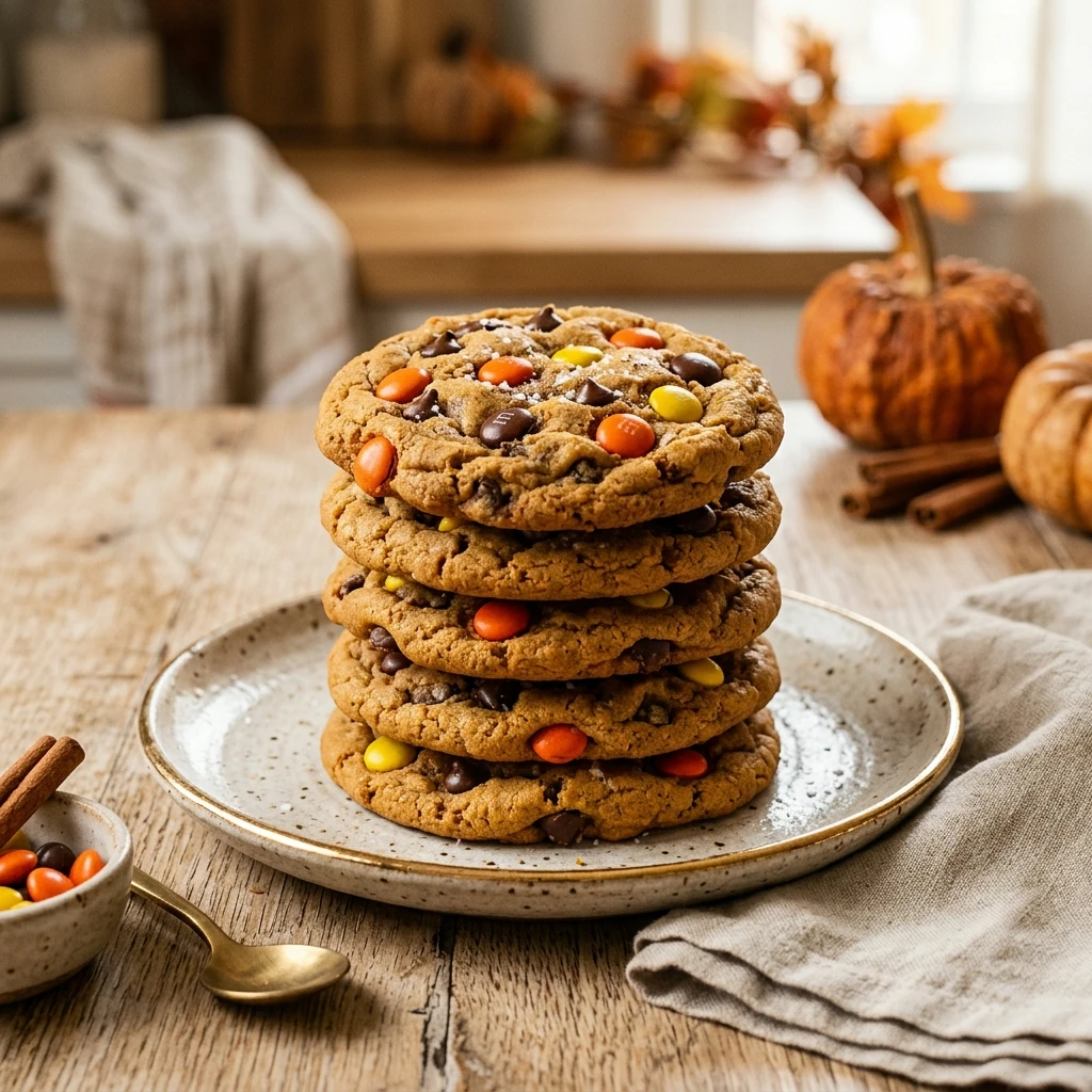 Pumpkin Spice M&M Cookies Recipe