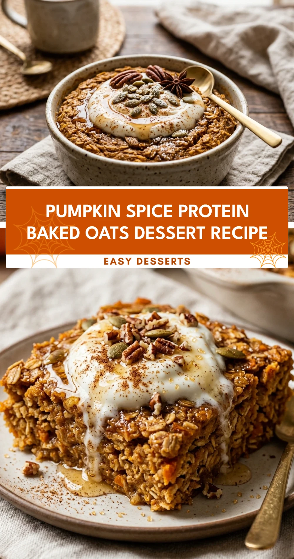 Pumpkin Spice Protein Baked Oats Dessert Recipe