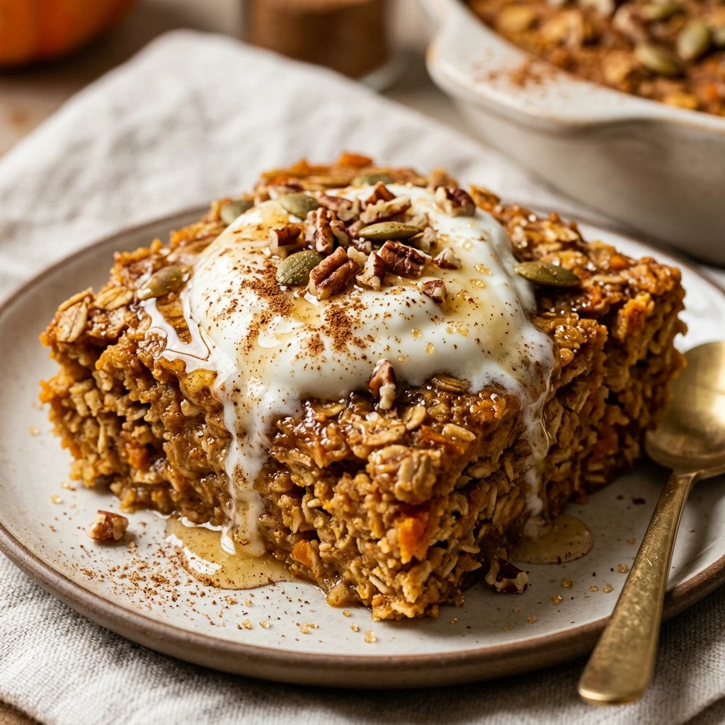 Pumpkin Spice Protein Baked Oats Dessert Recipe