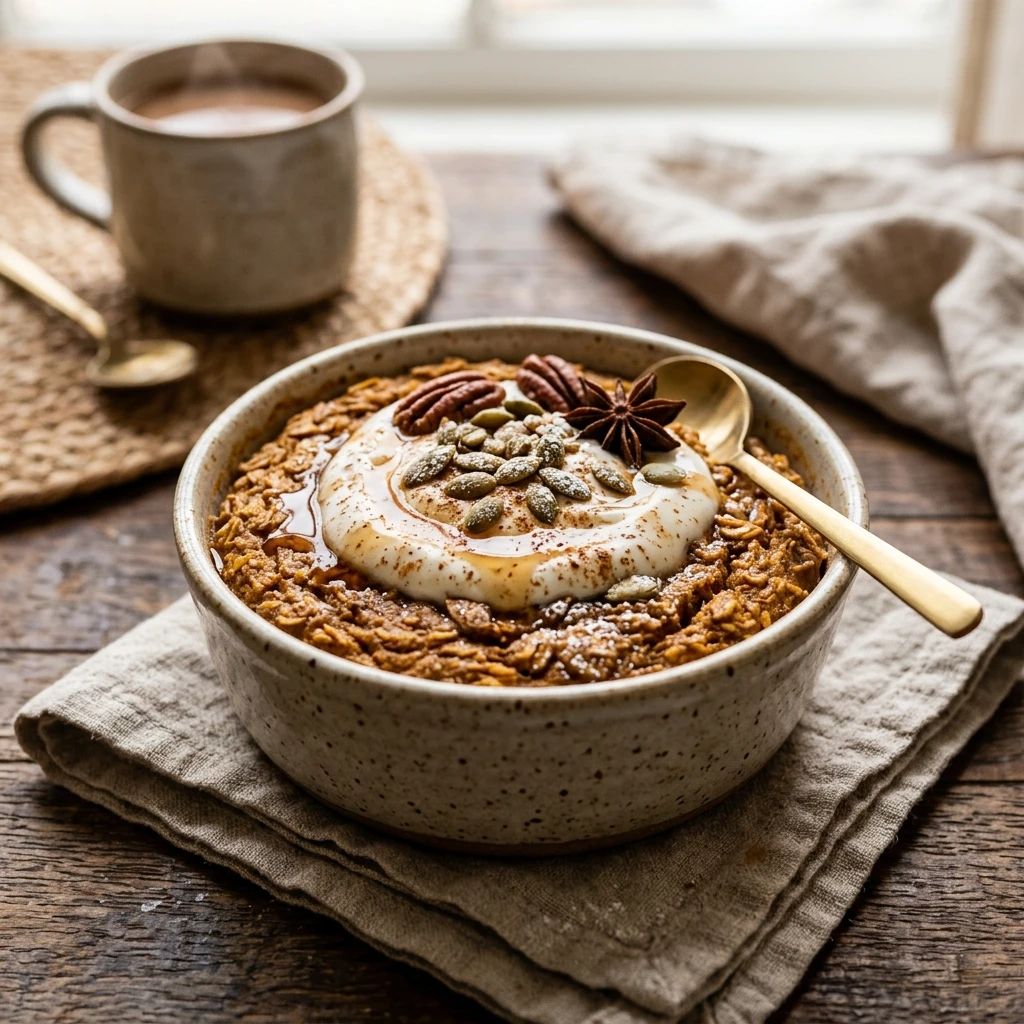 Pumpkin Spice Protein Baked Oats Dessert Recipe